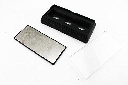 Naissant Double-Sided Diamond Whetstone, Grit Sizes #400 and #1200, Double-Sided, with Stand