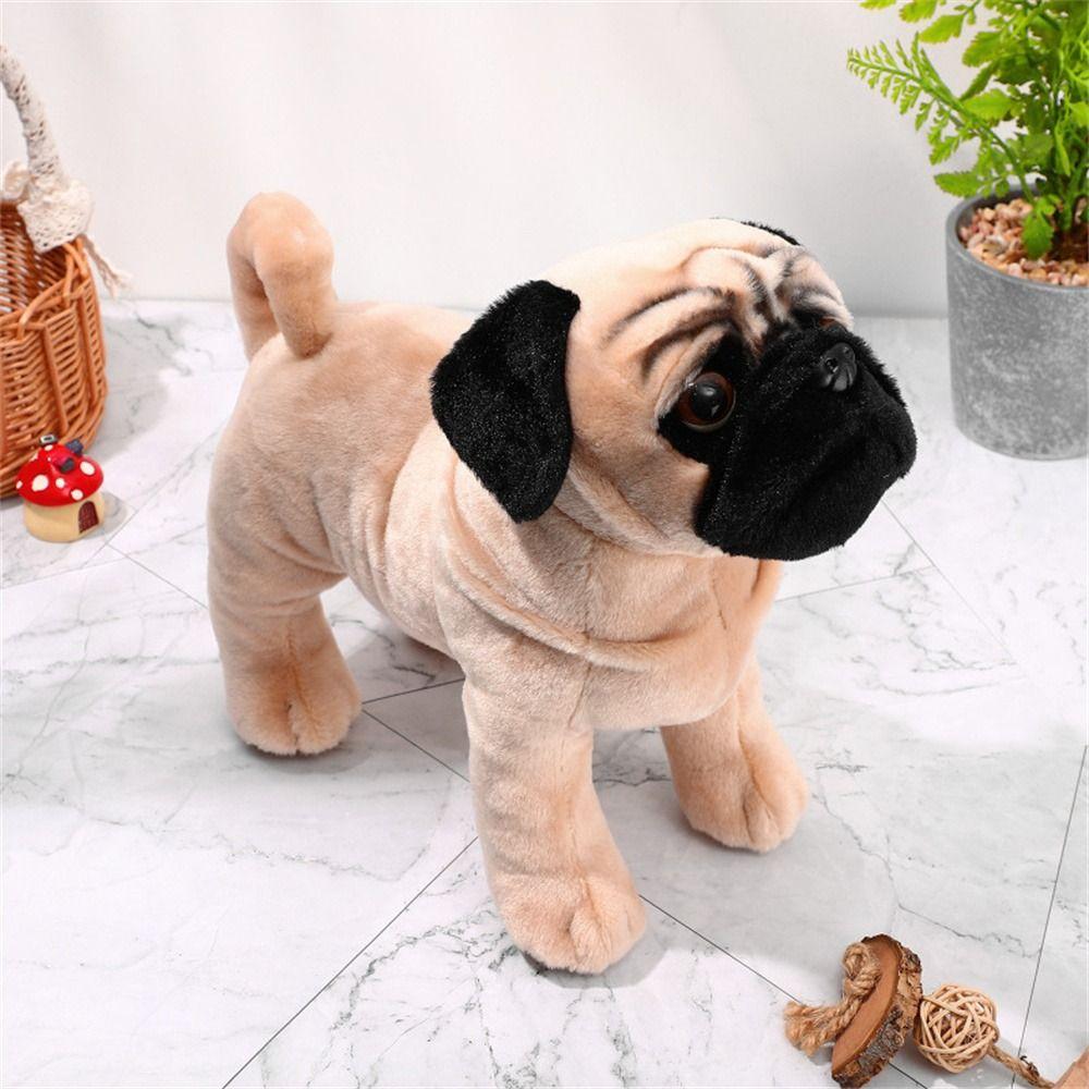 Gifts 33cm Lifelike Dog Stuffed Toy Realistic Plush Dog Plush Toys Stuffed Animals Pug Dog Plush
