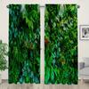 2Pcs- Green Leaf Pattern Printed Curtains, Pole Bag Curtains, Home Decoration, Room Decoration