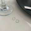 Simple Lines Round Earrings for Women Small Hollow Earrings Temperament Student Earrings Minimalist Style