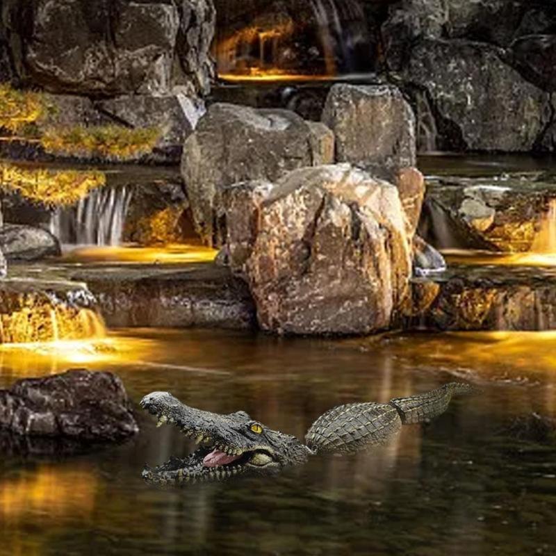Искусственная плавающая декорация для бассейна Кайман, водонепроницаемая уличная скульптура для контроля птиц в озерах, во дворе
