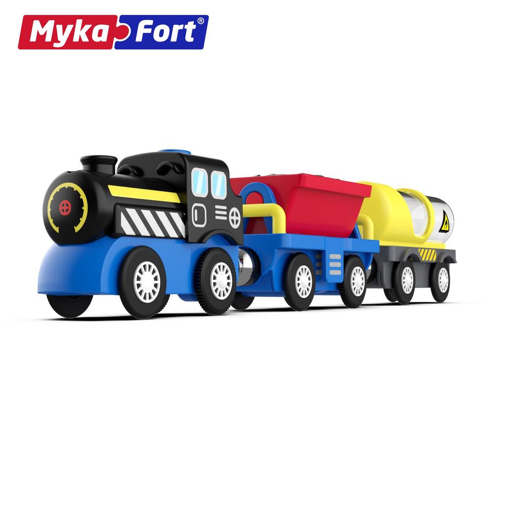 Маленький Поезд Деревянная Железная Дорога Электрическая Игрушка Инженерная Машина Саймона Детская Деревянная Развивающая Сборная Игрушечная Машина