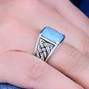 Мужское кольцо из серебра 925 карата с натуральным камнем Параиба ледяного синего цвета, роскошный минималистичный дизайн, уникальный подарок для мужчин