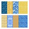 Soimoi Комплект из 8 кусков ткани Fat Quarter, азиатский батик с принтом 18"x22" для самостоятельной работы в стиле пэчворк - 100% хлопок, предварительно нарезанная ткань для квилтинга, горчичный, коричневый,