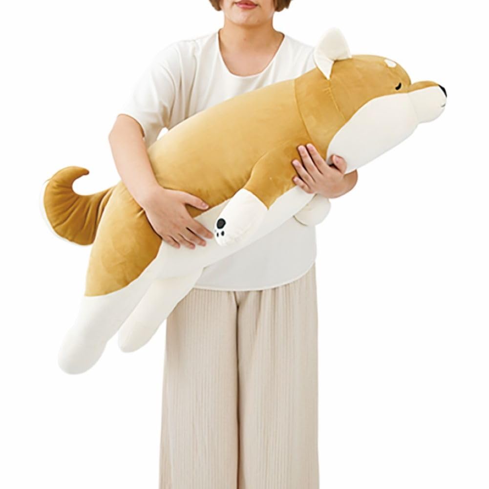 LIV HEART Premium Sleepy Animals Body Kotaro the Shiba Big Fluffy and Squishy Plush Pillow, Inu, Size, Toy, Gift, 28979-44