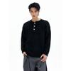 Kisko American-Style Henry Collar Hand-Stitched Wool Blend Knit Sweater for Men and Women, High-End Lazy Base Layer Top