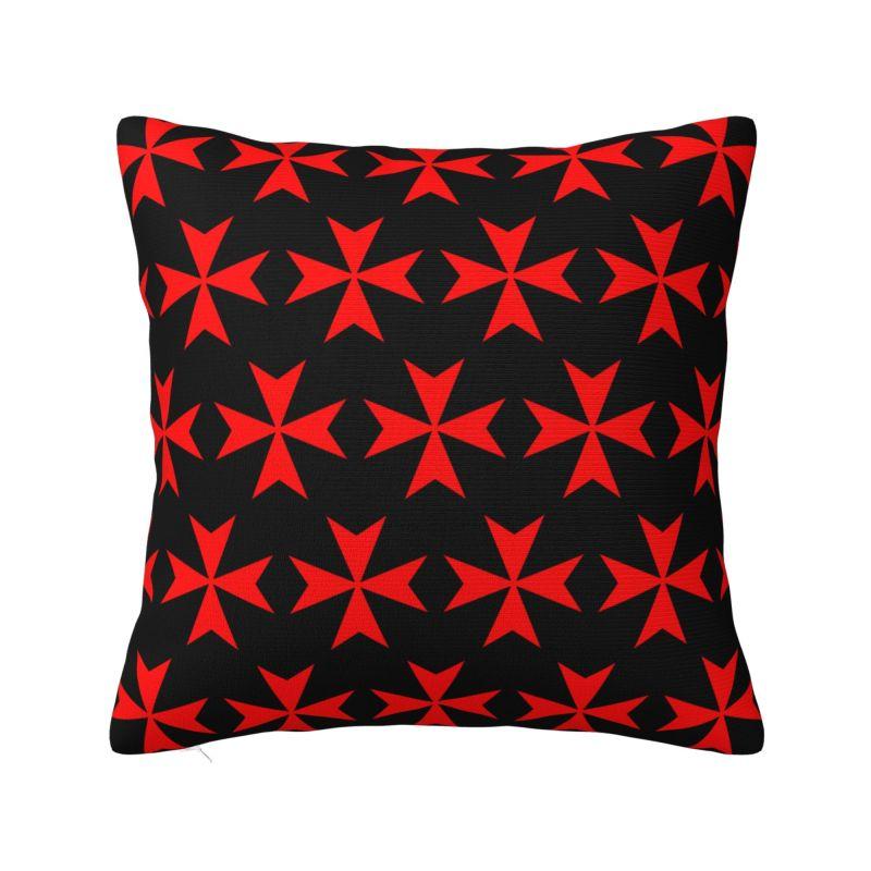 Custom Malta Knights Cross Cushion Cover Polyester Knights Templar Crusades Pillow for Sofa Car Square Pillowcase Bedroom