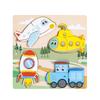 6 Wooden 3D Puzzles, Cartoons, Animals, Fruits, Dinosaurs, Early Education, Cognitive Learning, Puzzles, Hand-Eye Coordination
