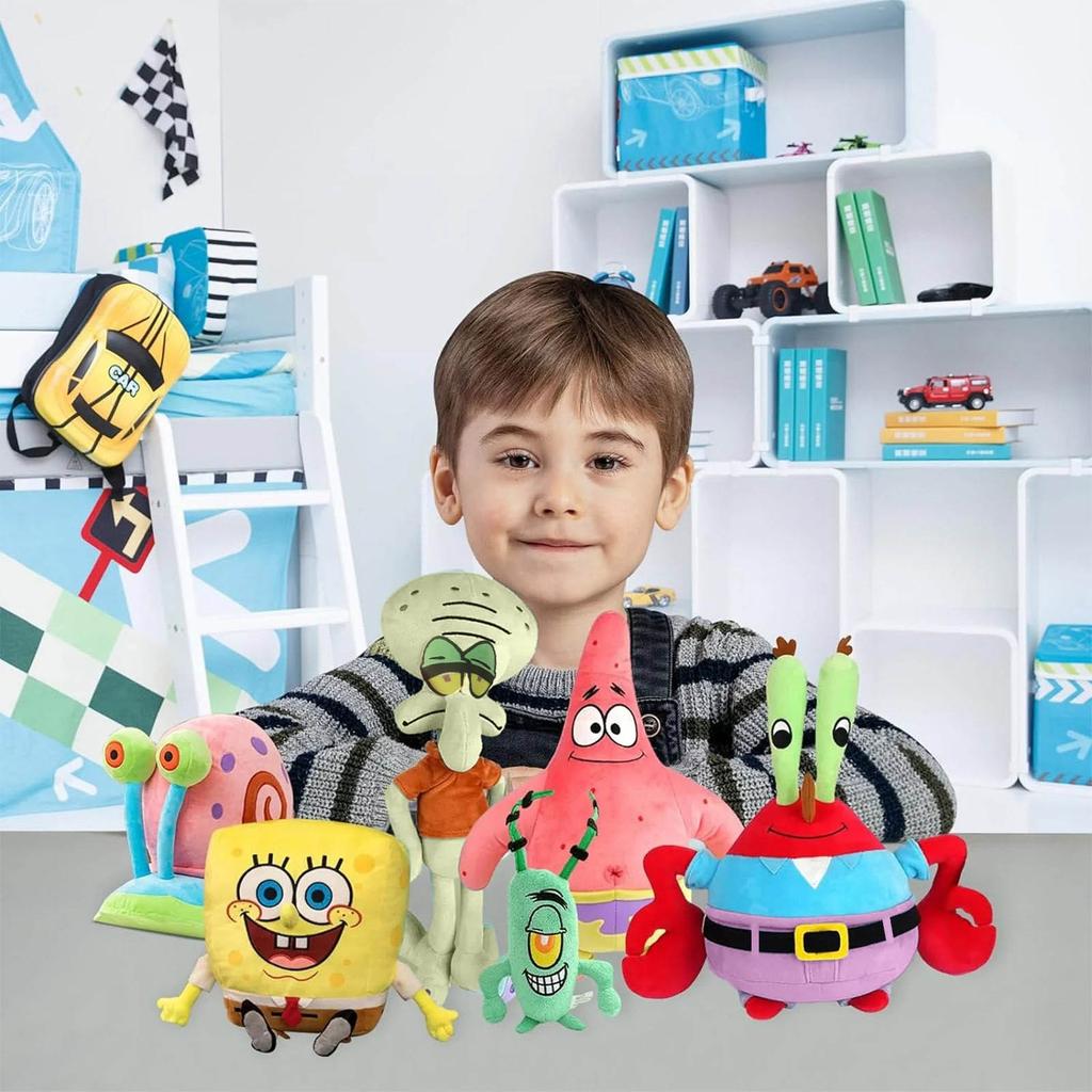 Плюшевые игрушки - супермягкая плюшевая подушка из 6 предметов, набор плюшевых кукол с мультяшными квадратными штанами