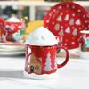 Новая милая рождественская керамическая кружка, рождественская подарочная кружка, домашняя чашка для воды, офисная чашка с крышкой