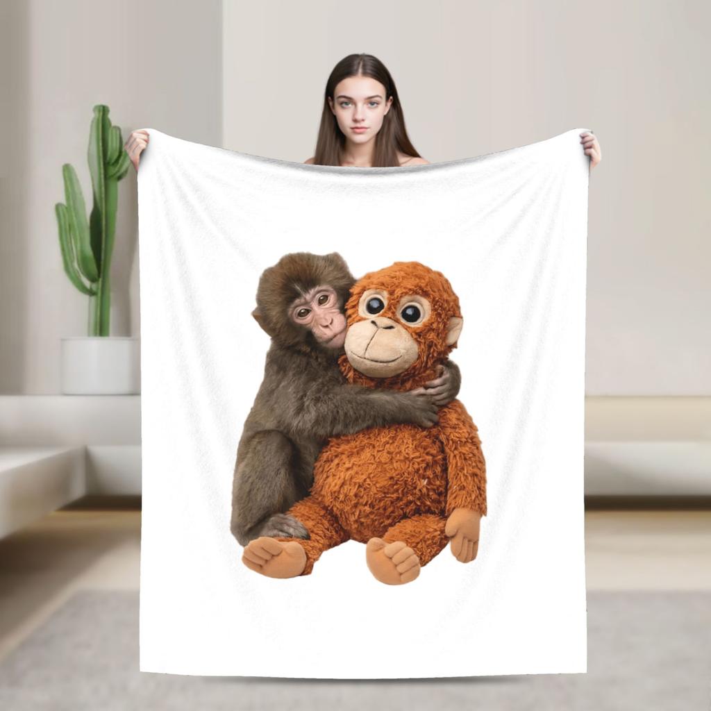 Soft Bedding Throws Travel Monkey Punch Blanket Flannel Bedspread For Bedroom Trend Sofa Bed Cover