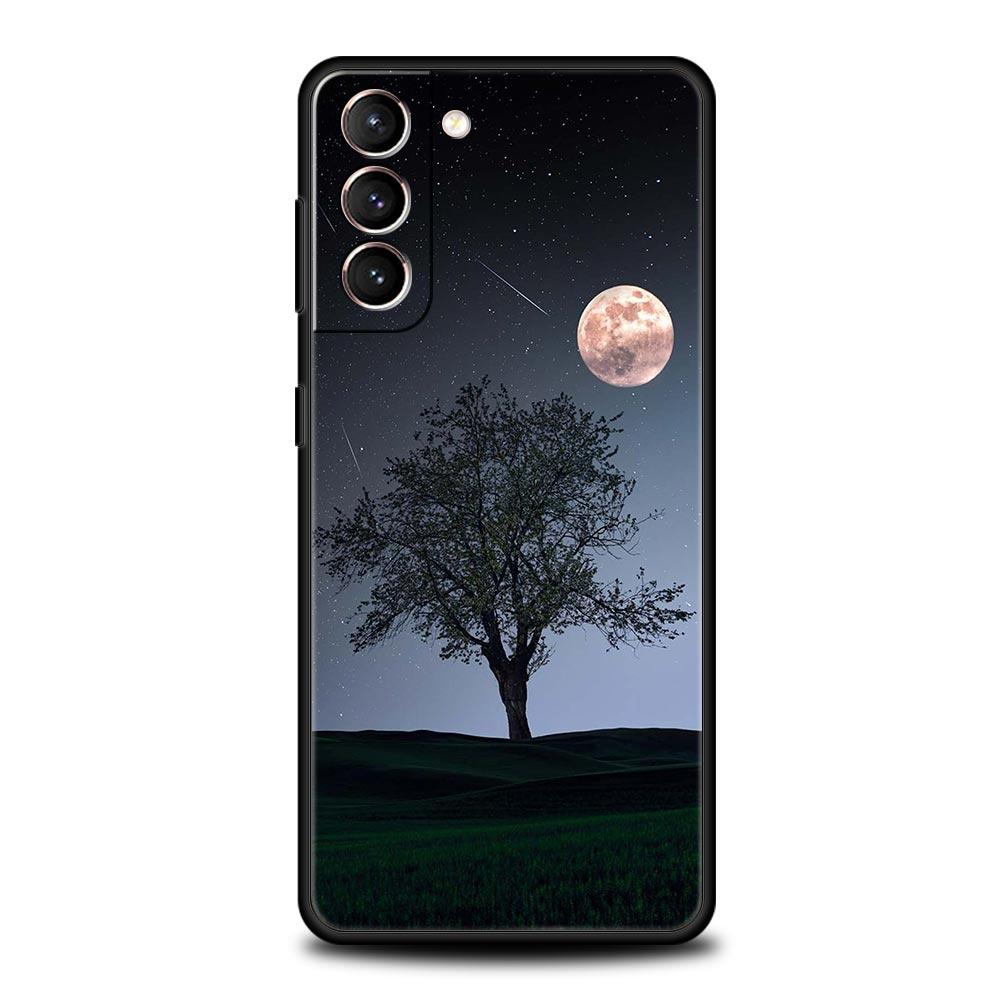 Чехол для телефона 'Луна на ветке' для Samsung Galaxy S25 S24 S23 S22 S20 Ultra S21 FE 5G S10 Plus S10E Мягкий чехол из ТПУ