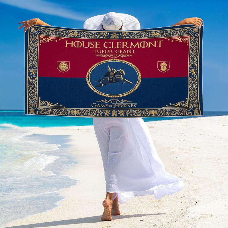 Clermont Foot Print Beach Towel, Large Soft Quick Dry Towel for Beach Camping Swimming