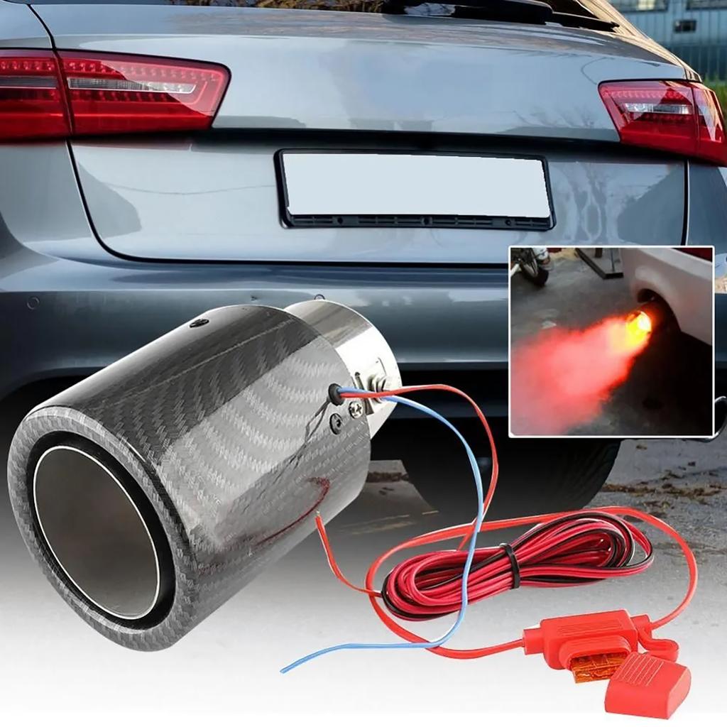 Retrofitting Car Accessories: Universal Exhaust Pipe, Carbon Fiber LED Emitting Tailpipe, Automotive Tailpipe, Flame Spraying Tailpipe