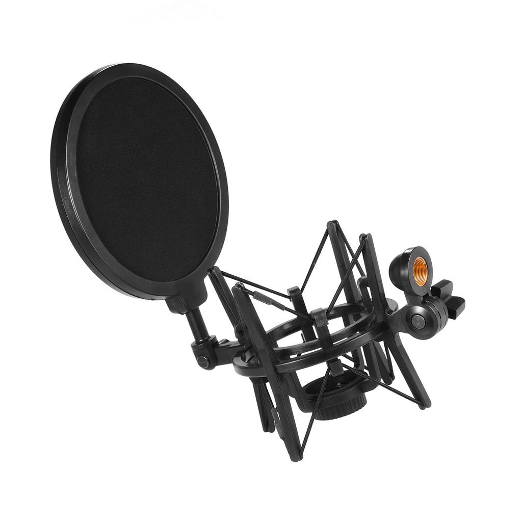 Универсальный пластиковый конденсаторный микрофон Микрофон Виброподвес Держатель Кронштейн Антивибрационный с Поп-фильтром для Онлайн