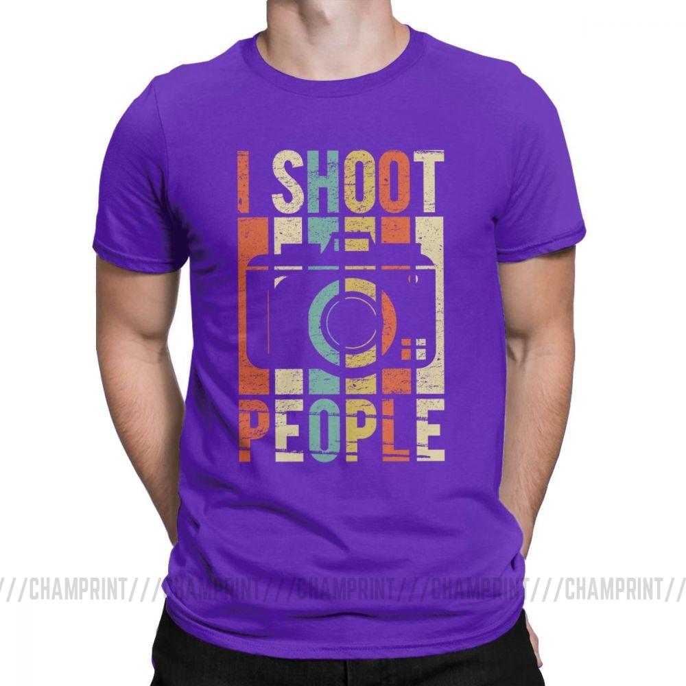 Мужская винтажная футболка с принтом 'Shoot People Photographer' Новинка 100% хлопок Футболка с коротким рукавом T