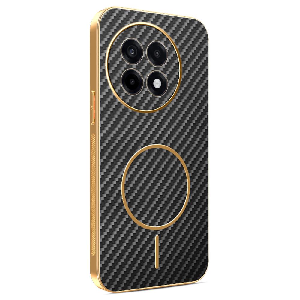 For OnePlus Ace 5 5G/5 Pro 5G/13R 5G Phone Case Carbon Fiber Textured Electroplated TPU Back Cover