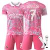 25-26 Real Madrid dragon pattern pink Football Jersey for Kids and Adults RONALDO #7