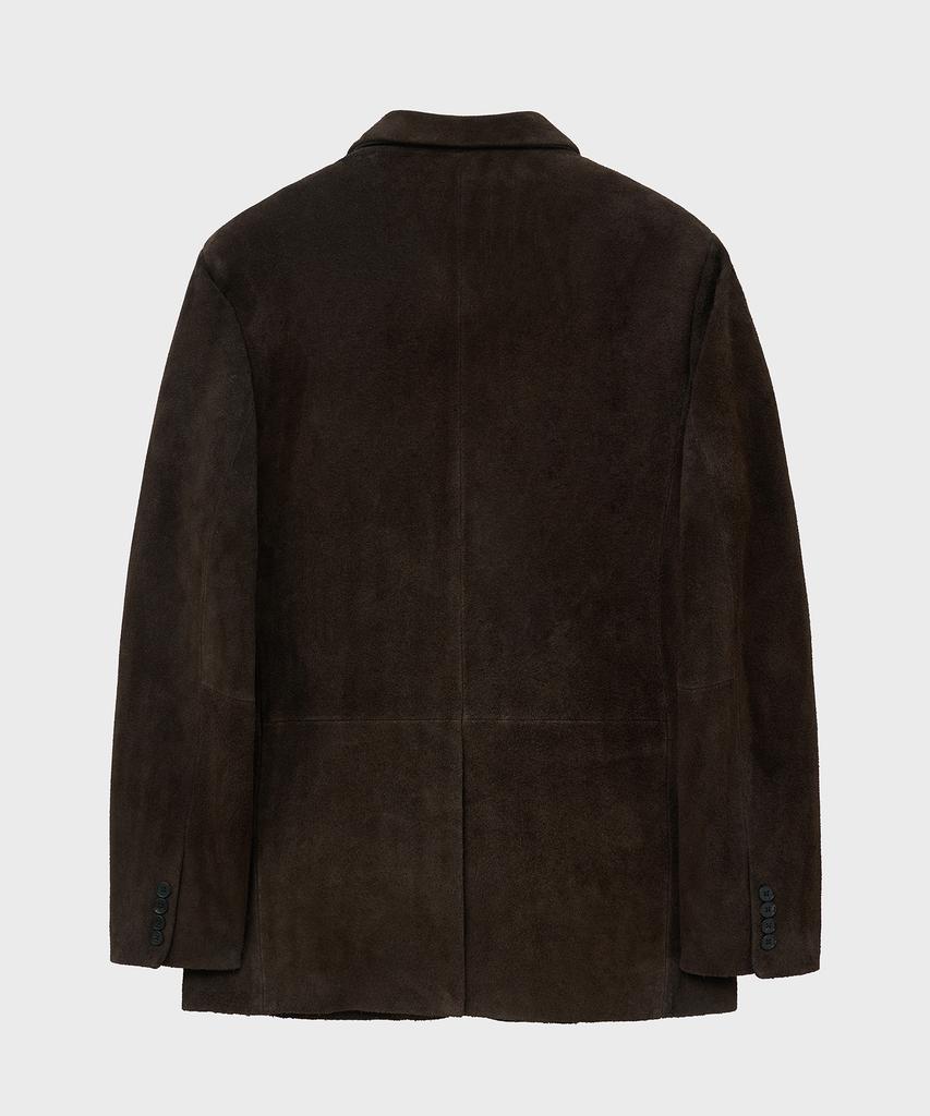Noirer Nubuck Suede Tailored Jacket (Deep Brown)
