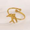 1 шт. Новое Минималистичное Позолоченное 18K Золотом Крылья Ангела Крылья Голубя Мира Открытые Кольца Модные Водонепроницаемые Ювелирные Изделия из Нержавеющей Стали