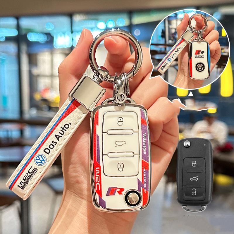 Для VOLKSWAGEN ТПУ Чехол-оболочка для складного автомобильного ключа For Volkswagen VW Polo Golf Passat Tiguan Beetle Caddy T5 Up Eos Брелок
