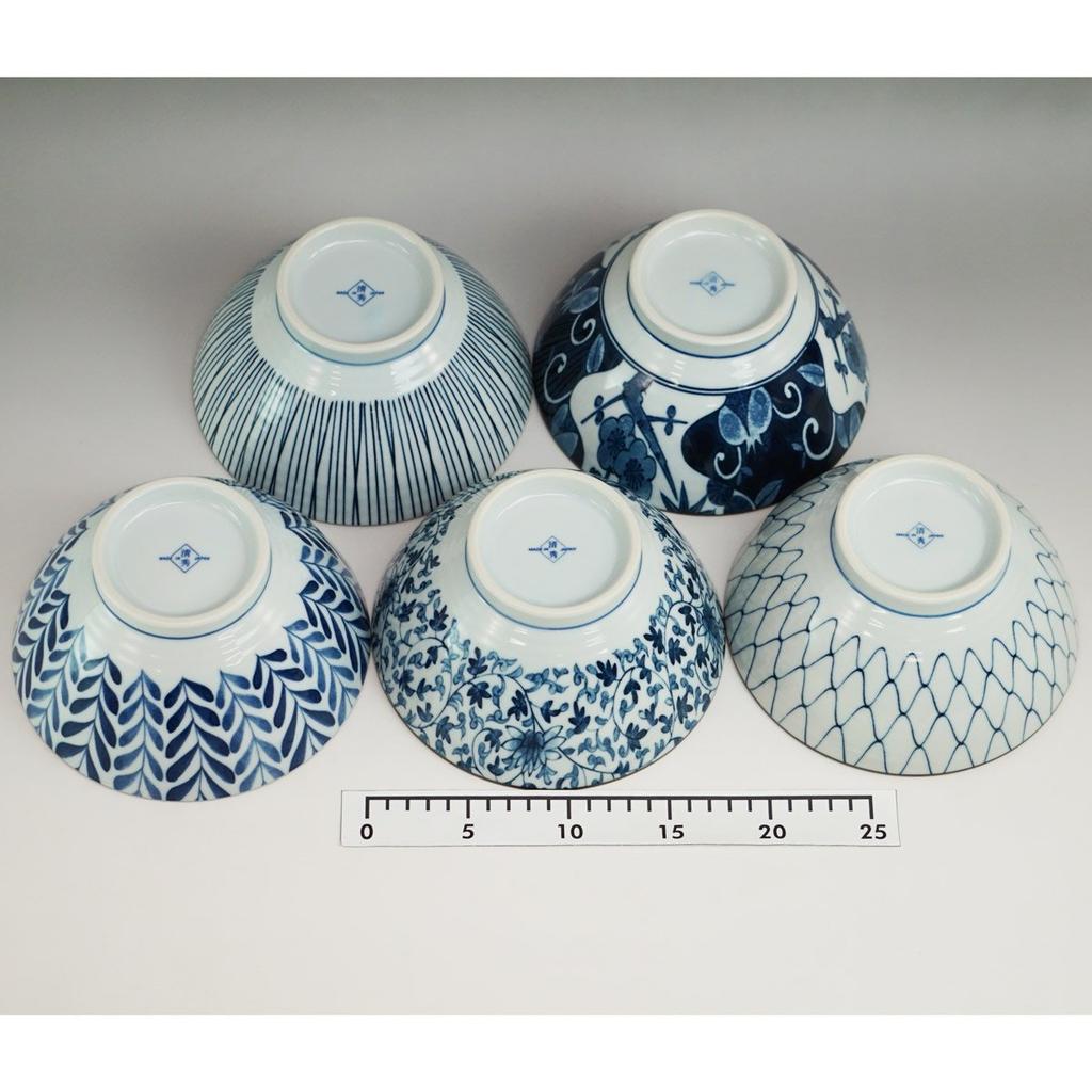 Nishikai Ceramic Picture Presentation Made In Diameter 18 Set of 5 31756 Bowl, Indigo, Change, Box, Japan, Cm,