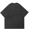 Streetwear Funny Graphic T-Shirt Cotton Washed Black Tshirt Unisex Tops Tees Summer Short Sleeves T Shirt