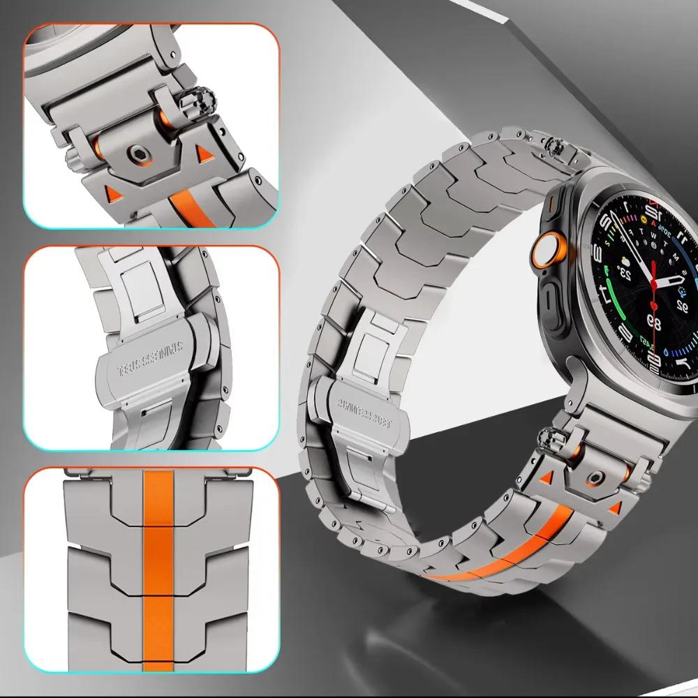 Ремешок из нержавеющей стали для Samsung Galaxy Watch Ultra 47 мм Браслет-петля для Galaxy Watch Ultra 47 мм Без зазоров Звеньевой браслет