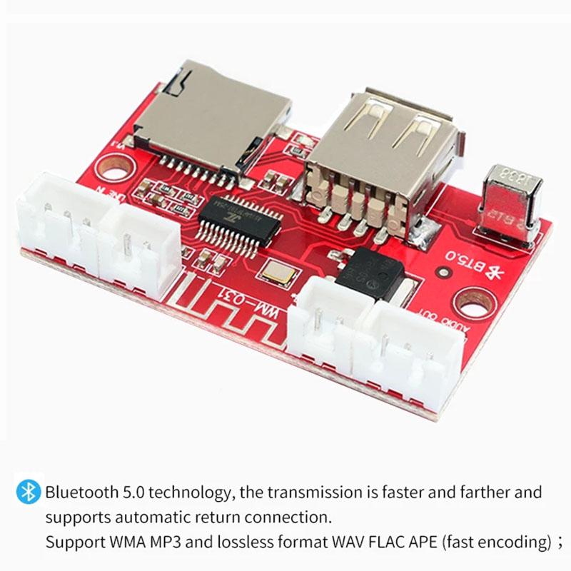 Плата декодера Bluetooth 5,0 без потерь WAV FLAC, беспроводной модуль Eemote Control, USB MP3-декодер