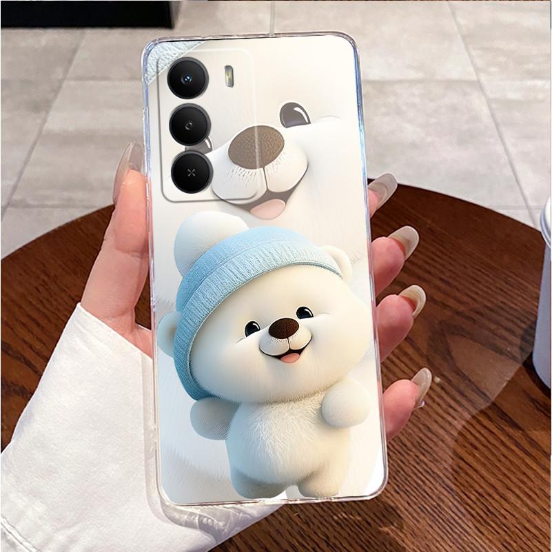 Для Realme C71 4G Чехол RMX5303 Прозрачный Мягкий Силикон Роскошный Милый Кролик с Сердечком Забавный Узор Защитный Бампер Чехол для Телефона Realme C71