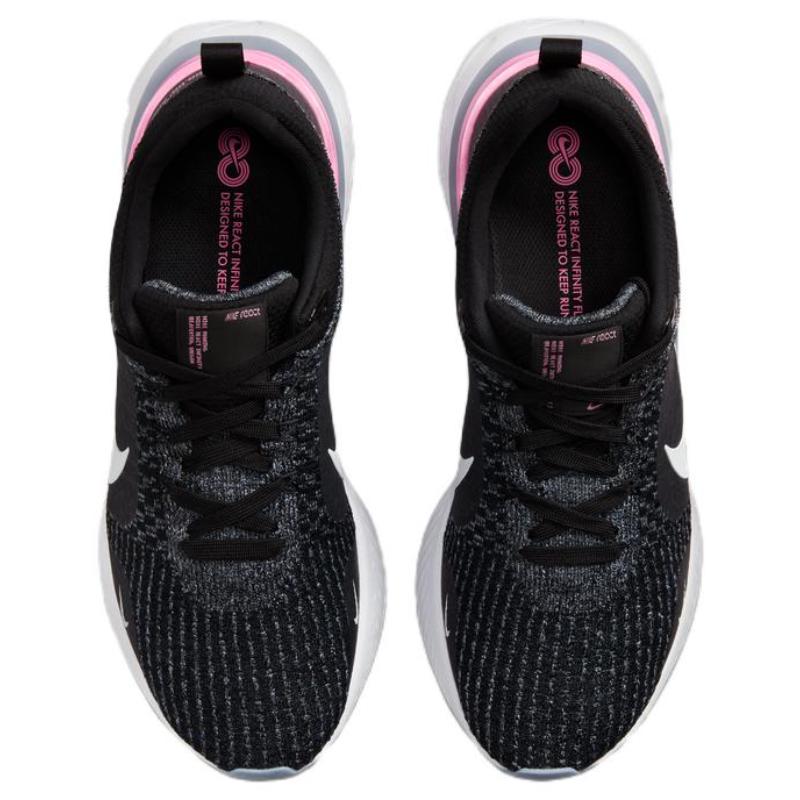 Nike Кроссовки React Infinity Run Черный Футбольный серый Розовый DZ3014-001