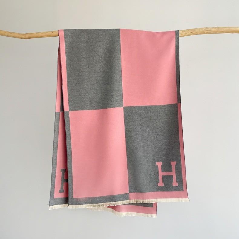 Classic Fashion Letter Thousand Birds Grid Imitation Cashmere Scarf Women's Winter Thickened Double Sided Air Conditioning Shawl Scarf Women's