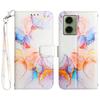 For Motorola Moto E14 4G/G04 4G/G04s 4G/G24 4G Case with Strap Marble Pattern Leather Phone Cover Card Holder