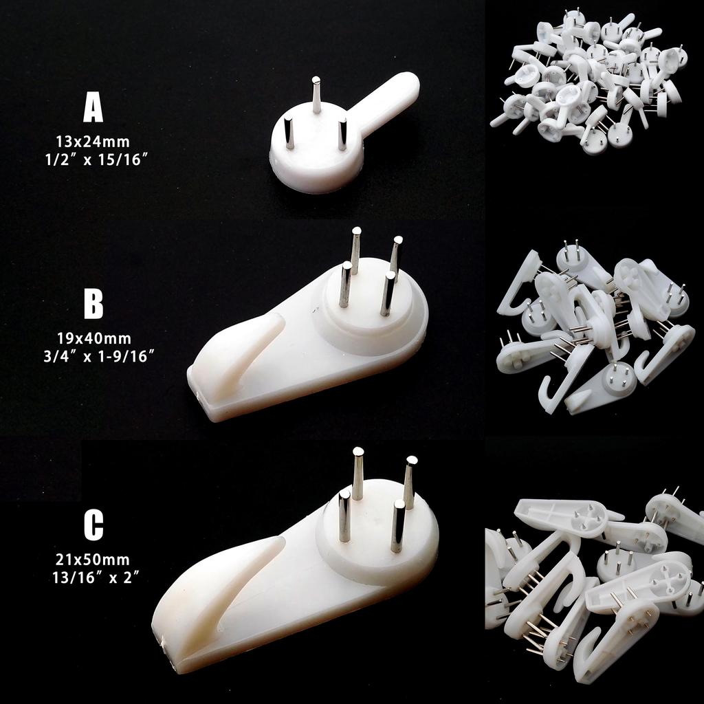 12/25 шт. Твердое дерево Сплошная стена Белая Рамка для картины Фото Масляная живопись Зеркало Часы Пластиковый Невидимый крючок Вешалка Зажим