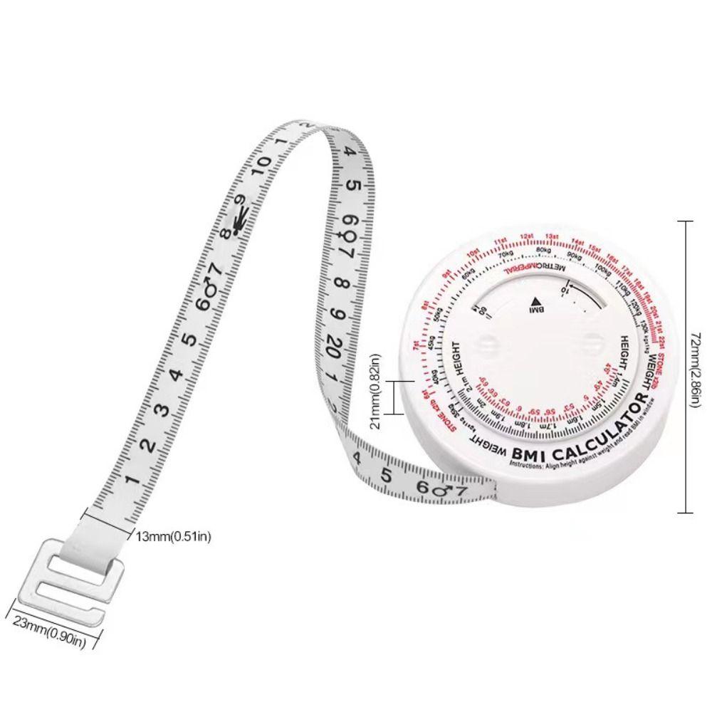 Automatic Telescopic BMI Tape Measure Soft Waist Tape Measure Portable Health Ruler