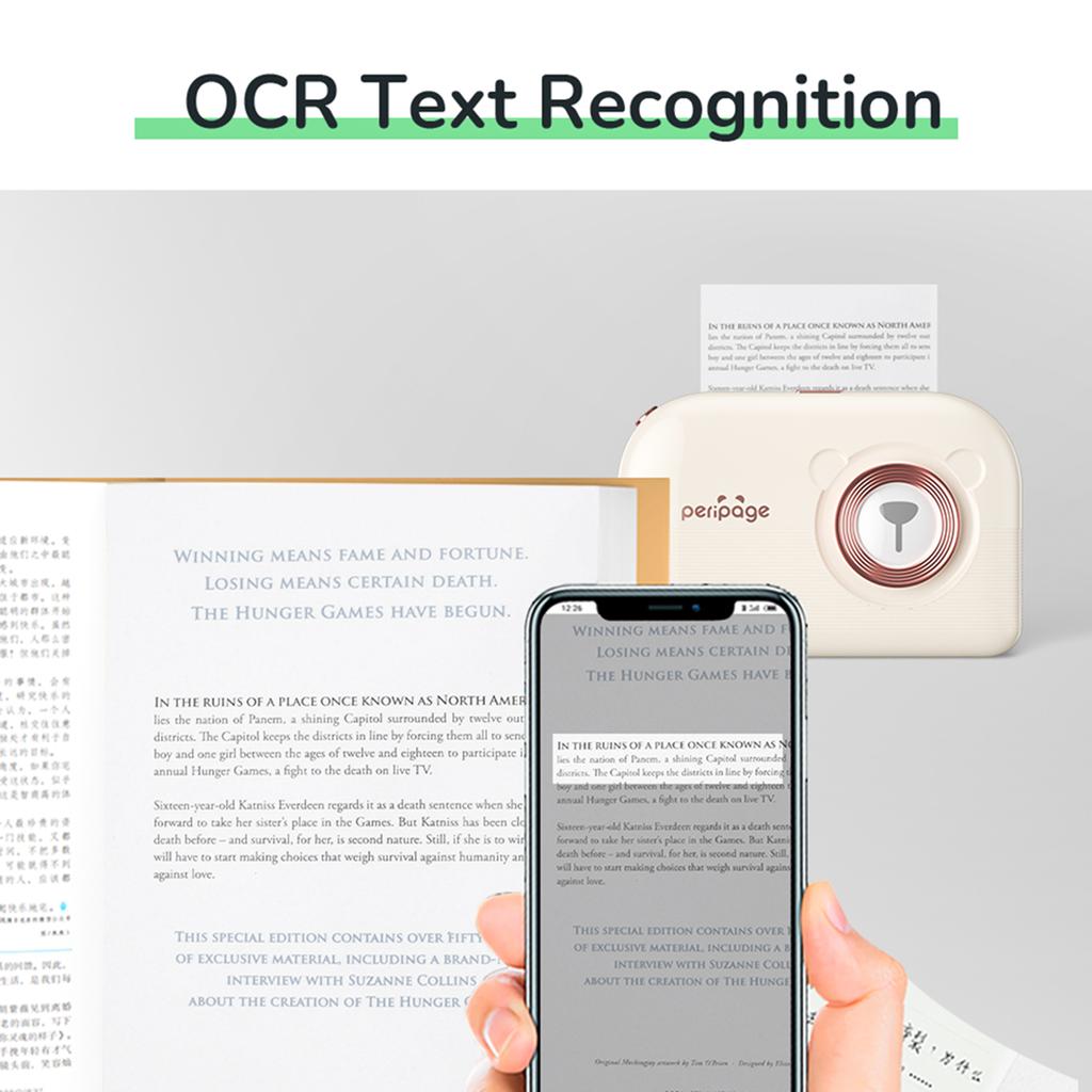 PeriPage A3X Mini Portable Photo Sticker Printer 203dpi BT Wireless Mobile Thermal Printer Receipt