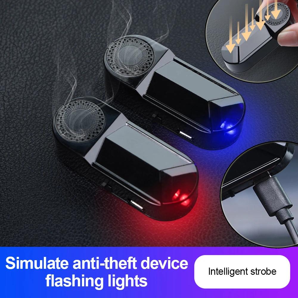 Car Security Light Strobe Signal Security System Simulated Anti-Theft Caution LampTail Light Solar LED Flashing Decorative Light