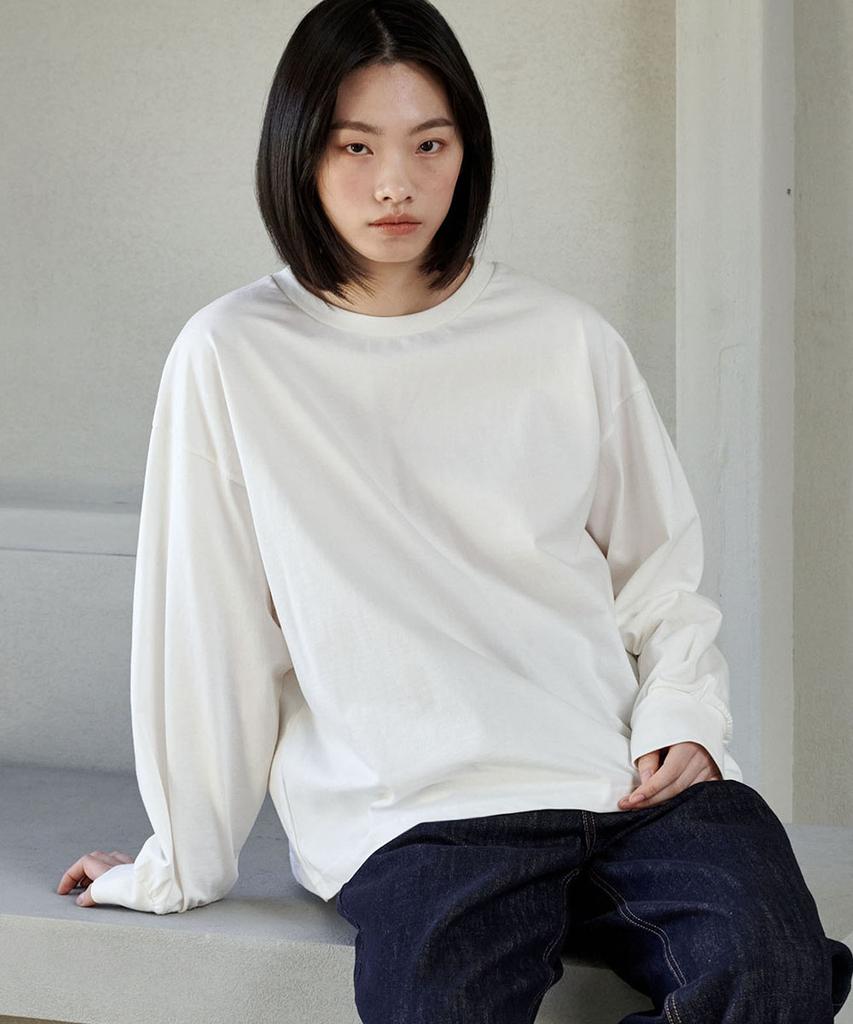 MALOUPE 5115 Crop Oversized T-Shirt (Ivory)