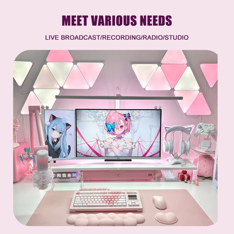 BOMGE Boom Arm Microphone Stand - Adjustable Heavy-Duty Suspension Boom Scissor Arm Stand with Cable Management Channel and Desk Clamp for