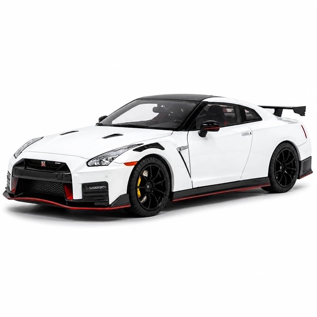 PAUDI MODEL Миниатюрная модель NISSAN NISMO R35 2022 Белая литая модель автомобиля 1/18 GT-R