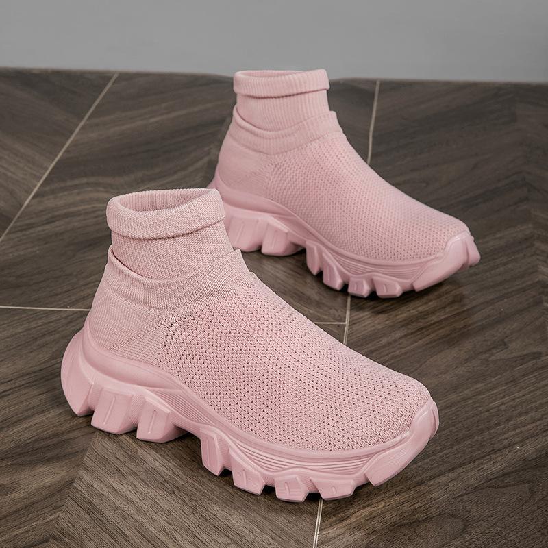 Fashion Knit Men Casual Sneakers Comfortable Socks Walking Shoes Couple Comfortable Outdoor Wear-resistant Trainer Running Shoes