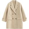 INMAN Women's Alpaca Silk Blend Double-Faced Wool Coat