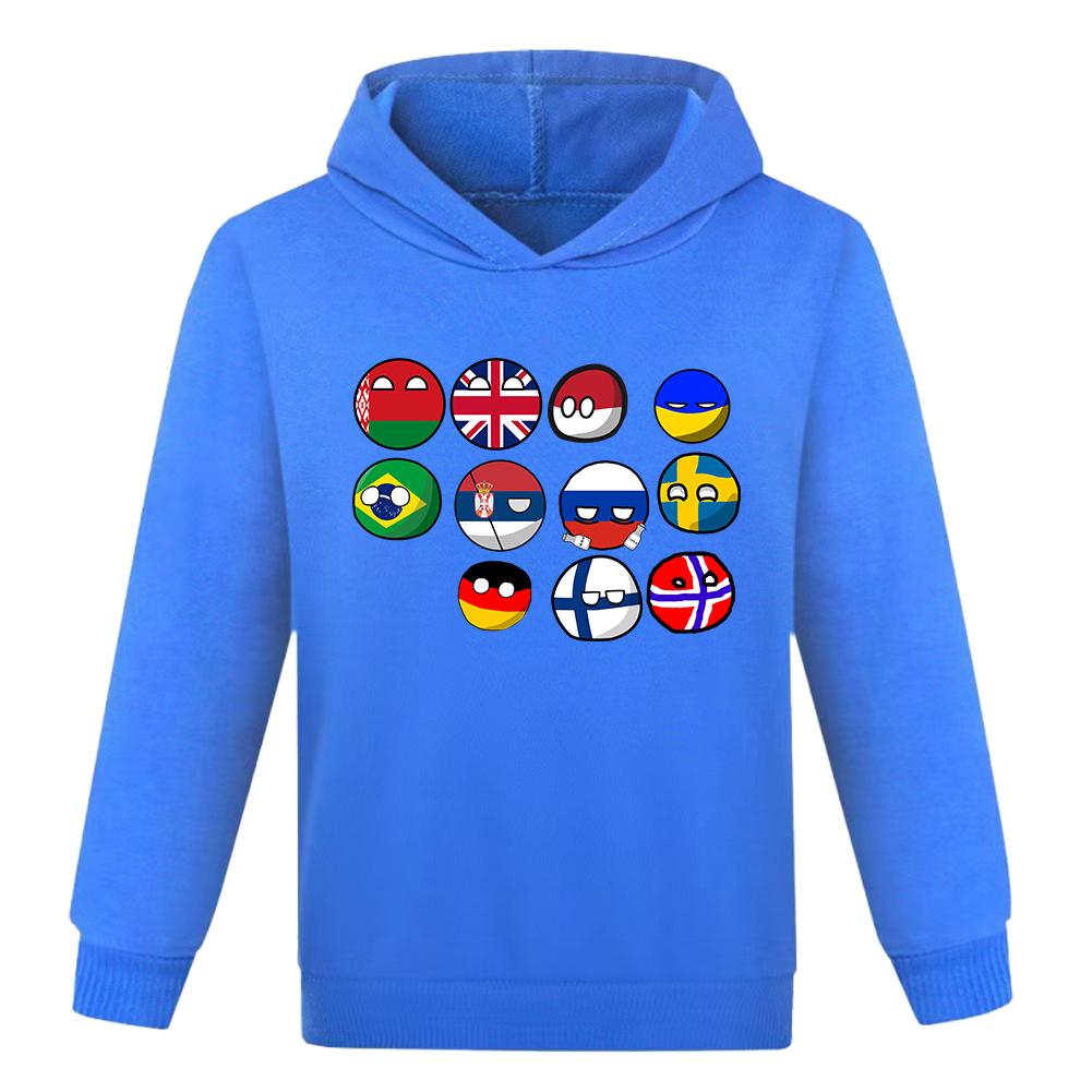 Детские Polandballs Countryballs Мультяшная Толстовка Смешная Девочка 3D Печать Детские Свитшоты Мальчики Модные Национальные Шары Пуловеры