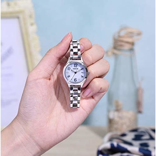 Citizen Watch Wiccan Solar Tech Radio Watch Happy Diary Simple Adjust KS1-210-91 Women's Silver