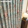 1 шт. NAPEARL Французский идиллический стиль Блэкаут Шторы Синий фон с принтом пионов Плотные шторы для спальни гостиной окна для домашнего декора