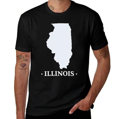 Футболка с принтом 'Home to Illinois' Повседневная футболка с узором