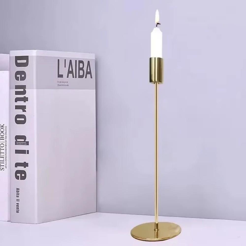 Stable Base Candlestick Golden Desk Candle Ornament Simple Candle Holders  Living Room Decor