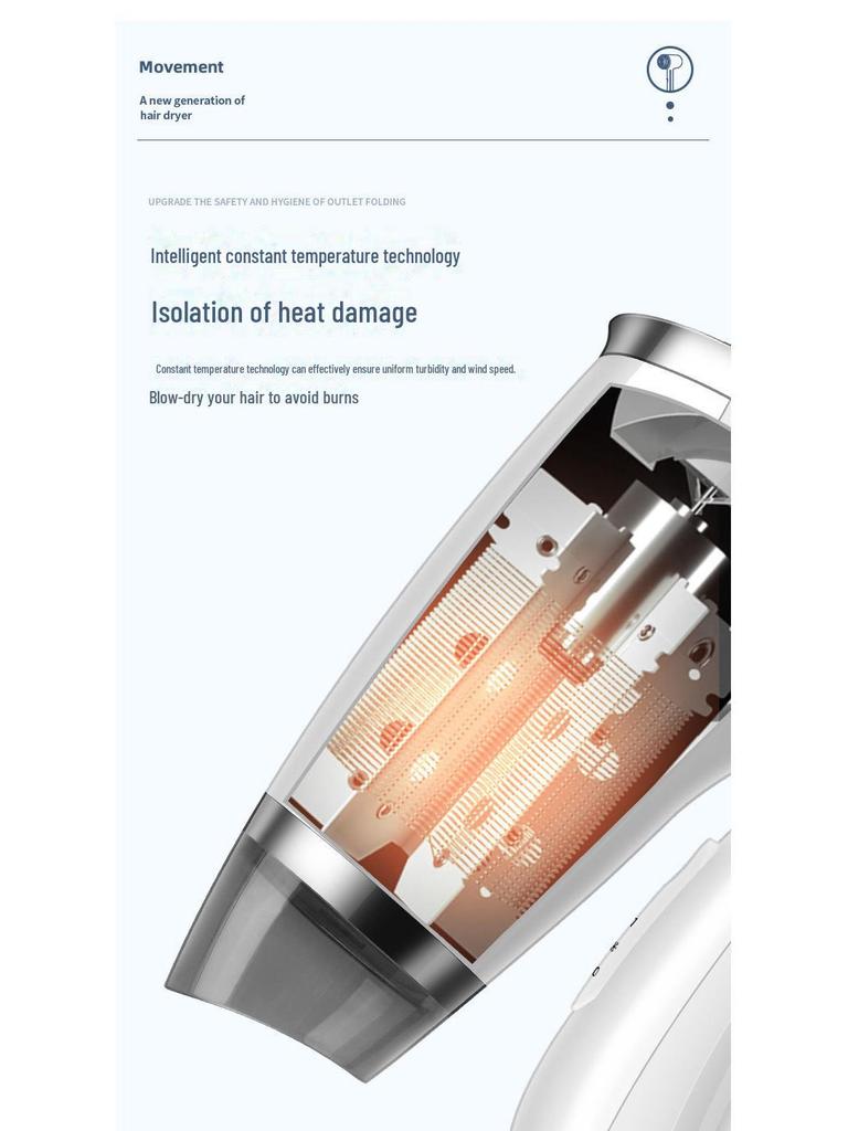 Мощный складной фен с режимами горячего и холодного воздуха — идеально подходит для дома, салона красоты, общежития, отеля, 110 В.