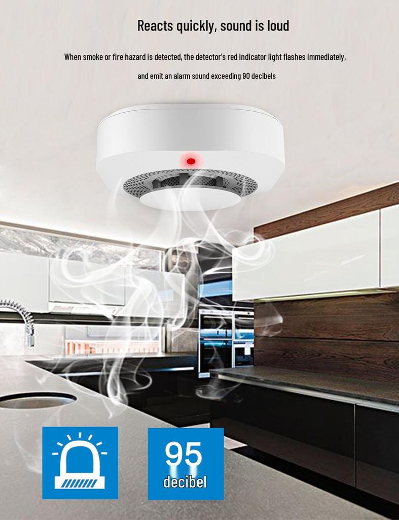 Tuya Smart WiFi Smoke Detector EN14604 Certified - Mobile Remote Smoke Alarm