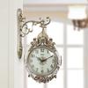 Гостиная Дом Европейский Стиль Двусторонние Креативные Арт Бесшумные Настенные Часы Прихожая Большие Ретро Декоративные Кварцевые Часы S1Y7B2